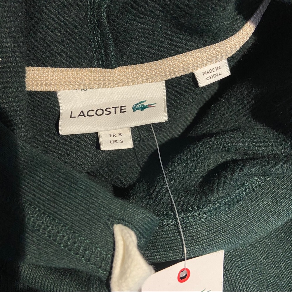 Lacoste NEW 3D Logo Hoodie Sweatshirt Velvet Green - Picture 7 of 8